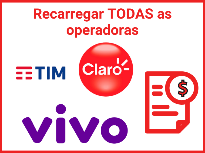 recarga claro, tim e vivo